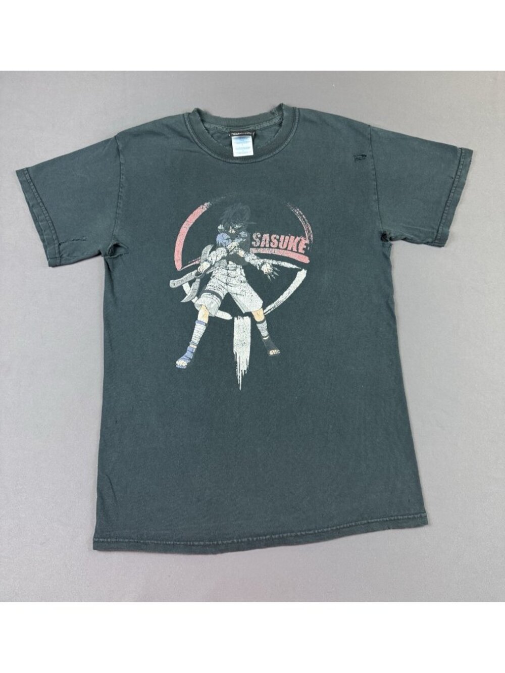 Rare Vintage Y2K Naruto Sasuke Anime Manga Japan Sun Fade Thrashed Cartoon Small